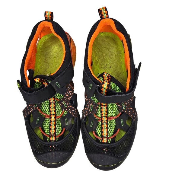 Jambu Boys Black & Neon Orange Athletic Sandals 5M - Durable Rubber Sole & Brea - Picture 3 of 8